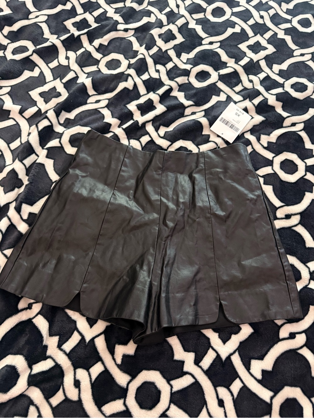 Black Faux Leather shorts